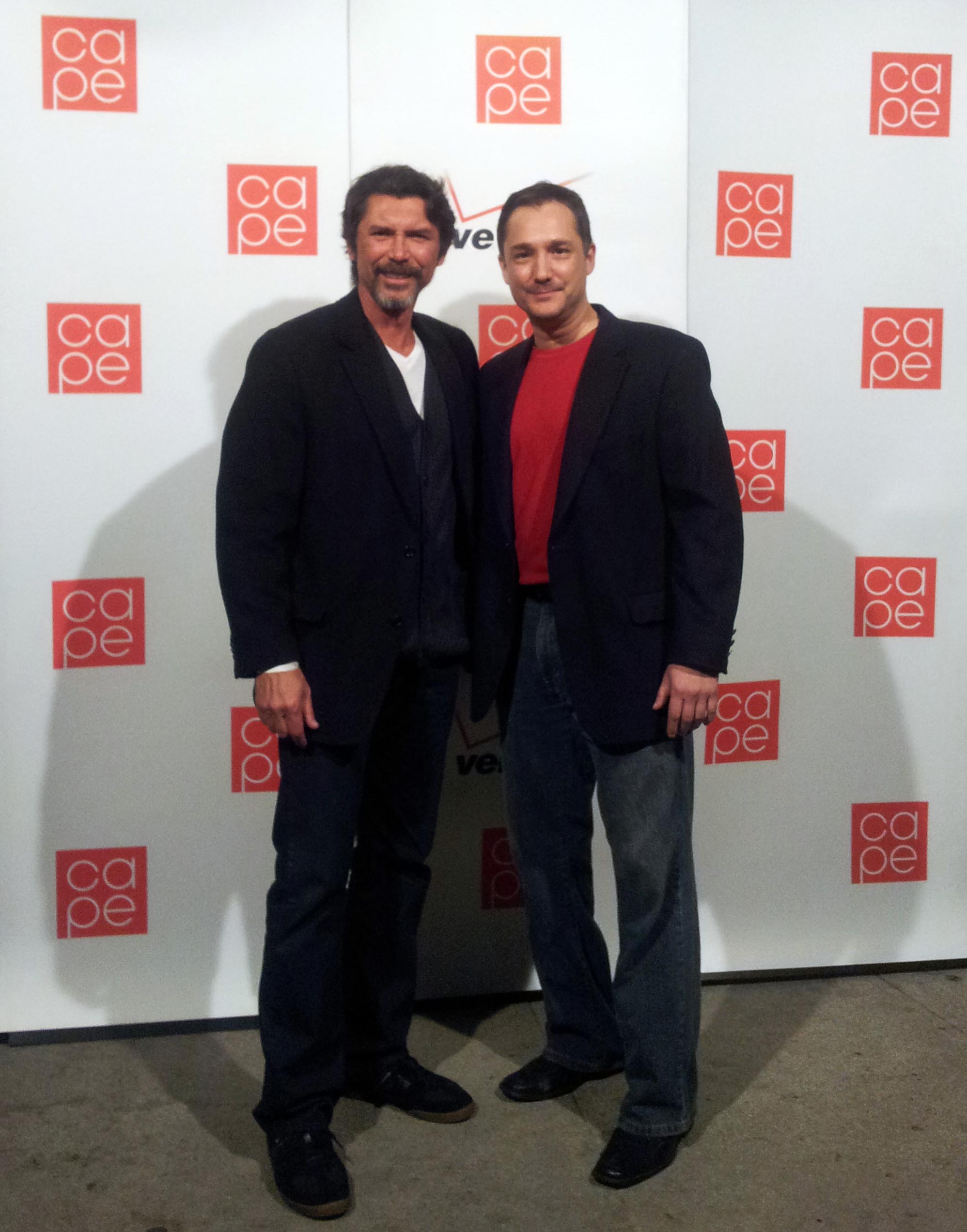 Lou Diamond Phillips with John Alton at the CAPE Philippines Typhoon Relief Fundraiser 2013