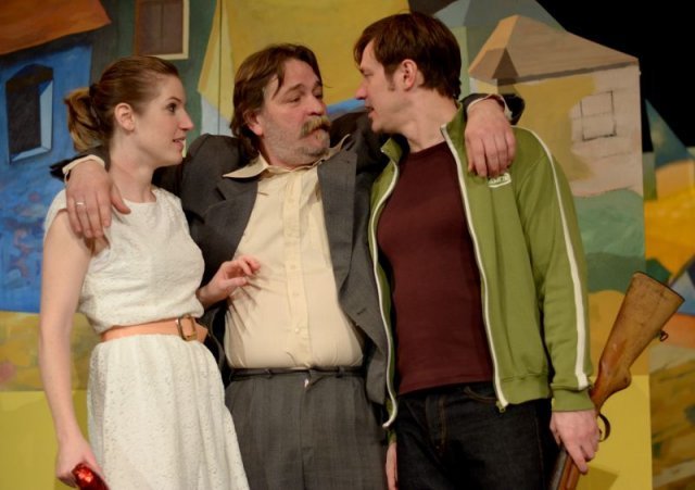 Still of Attila Bocsárszky, Judit Lax and Péter Nádasdi in Portugál (2014)