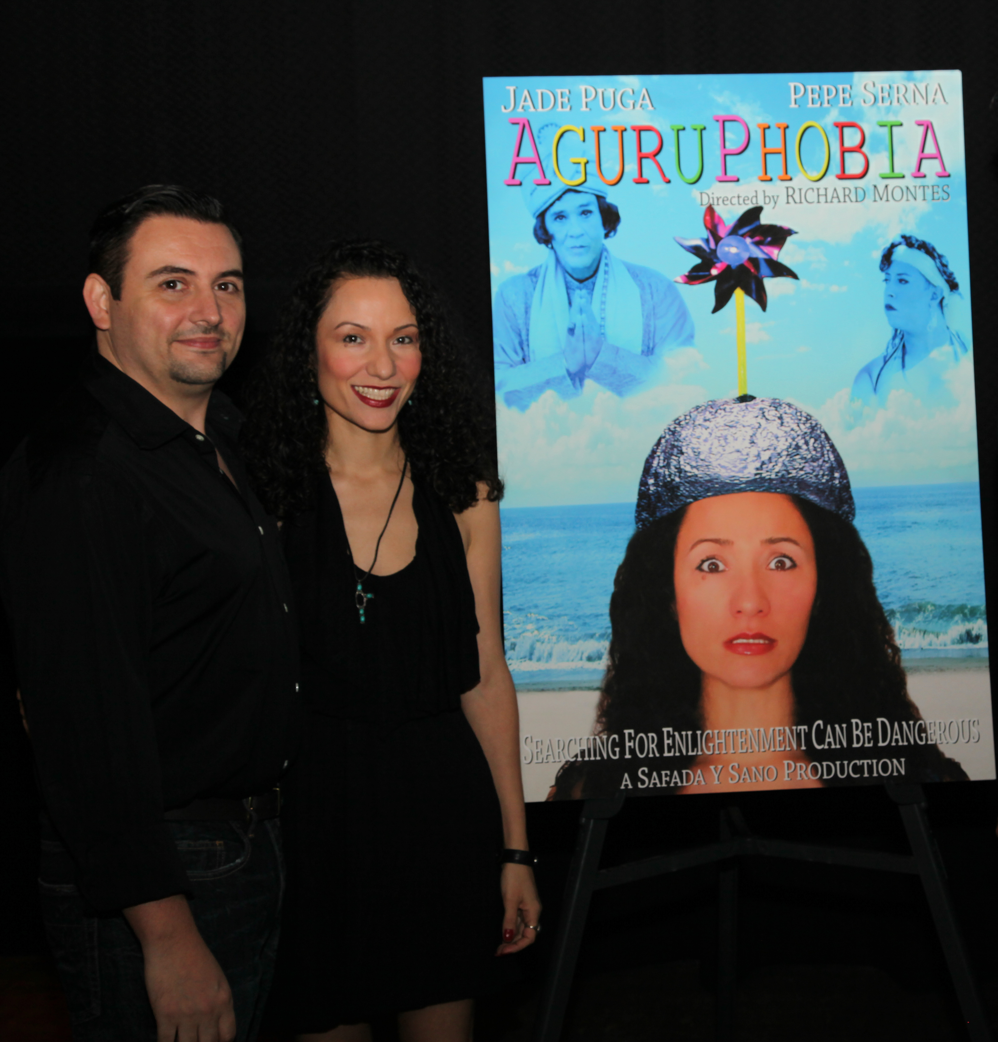 At the Los Angeles Premiere of my film Aguruphobia with the lead of the movie and producer Jade Puga.