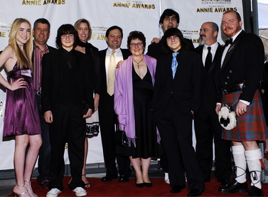 Spencer Locke, Sam Lerner, Heather Kelton, Dan Harmon, Pamela Pettler, Gil Kenan, Mitchel Musso, Jay Redd et al at the 34th annual Annie Awards.