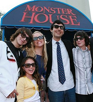 Mitchel Musso, Ryan Newman, Spencer Locke, Gil Kenan and Sam Lerner in 3-D glasses at the Monster House premiere.