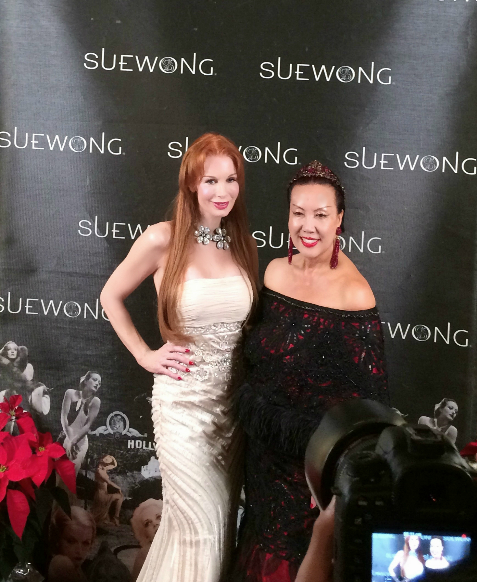 Actress/Producer Kimberley Kates, Fashion Designer Sue Wong at The Cedars Holiday Party - Sue Wong Estate