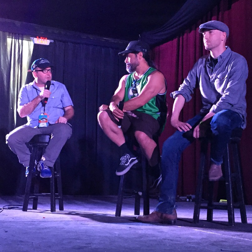 David Owen moderates a Q/A with producer Robert Trujillo & director Paul Marchand at a screening of 