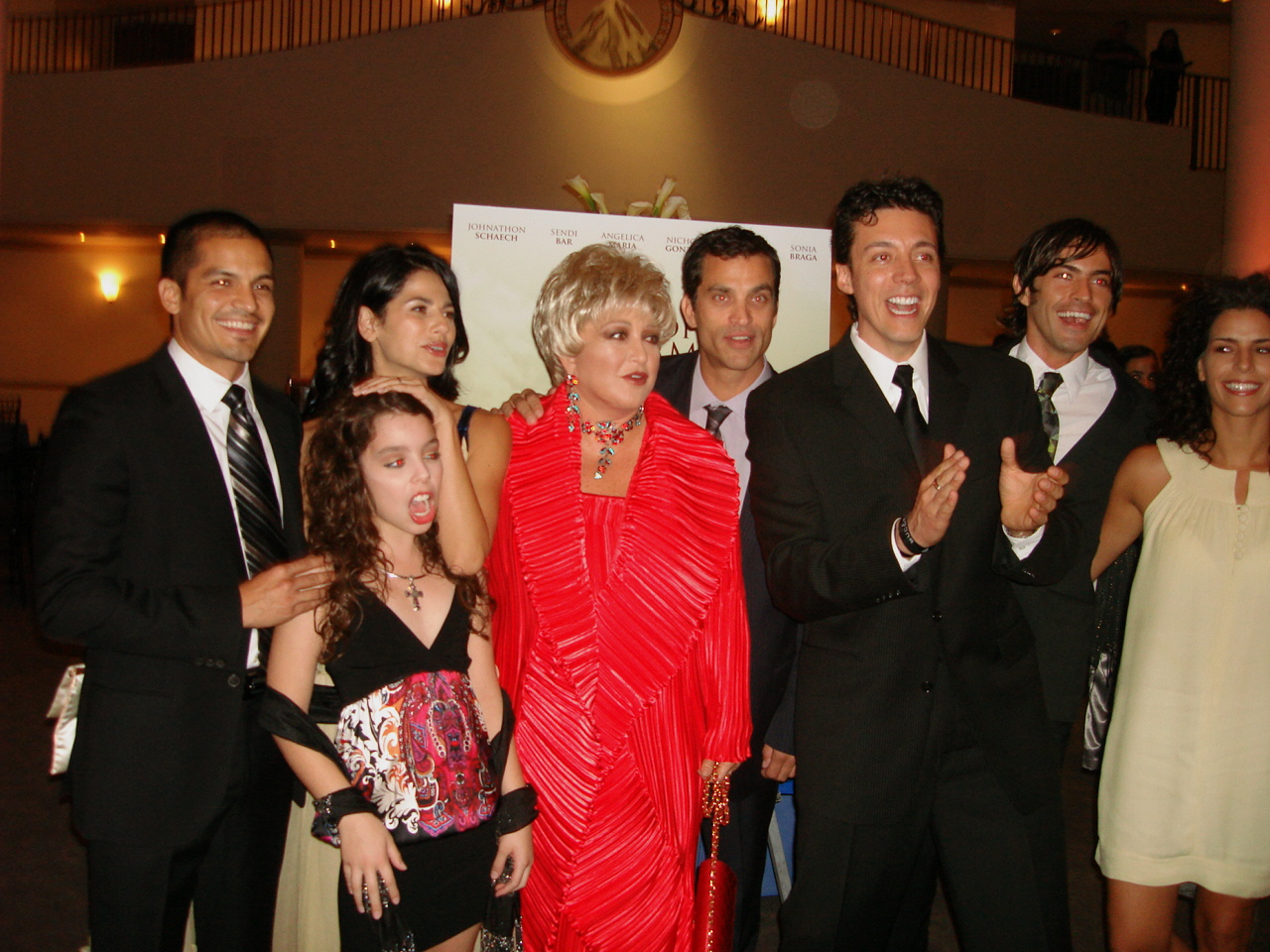 Left to right, Nicholas Gonzalez, Sendi Bar, Grecia Estrada, Angelica Maria, Johnathon Schaech, Jose Bojorquez, Julio Bekhor and Daniela Schmidt at the Hollywood premier of SEA OF DREAMS.