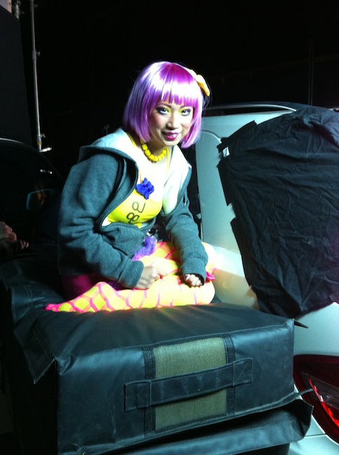 Amanda Joy as Logo Cola (The Virus) on the set of Anxietyville