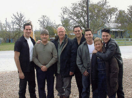 From left to right: Travis Willingham, Robert Duvall, Michael Caine, Brian Stanton, Jace Pitre, Haley Joel Osment, Kanin Howell