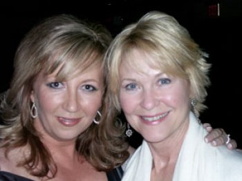 Toni Suttie with fellow celebrity Dee Wallace Stone at the exclusive Club Vex, Harrahs Lake Tahoe.