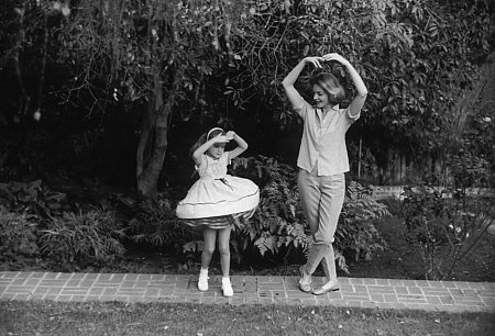 Lauren Bacall with Daughter Leslie Bogart at home in Beverly Hills CA.1958