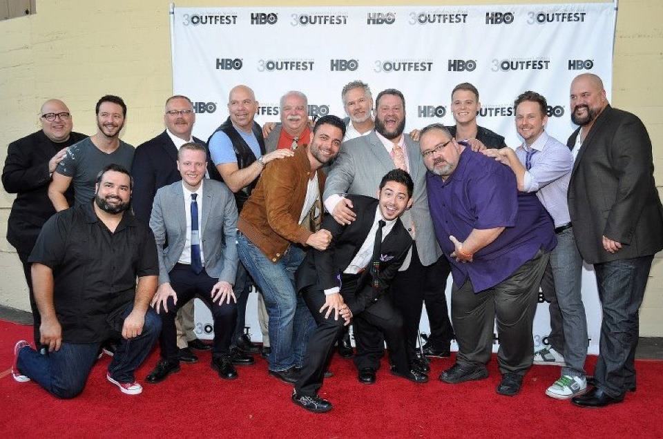 James Martinez with the cast of Bearcity 2 the proposal at Outfest 2012