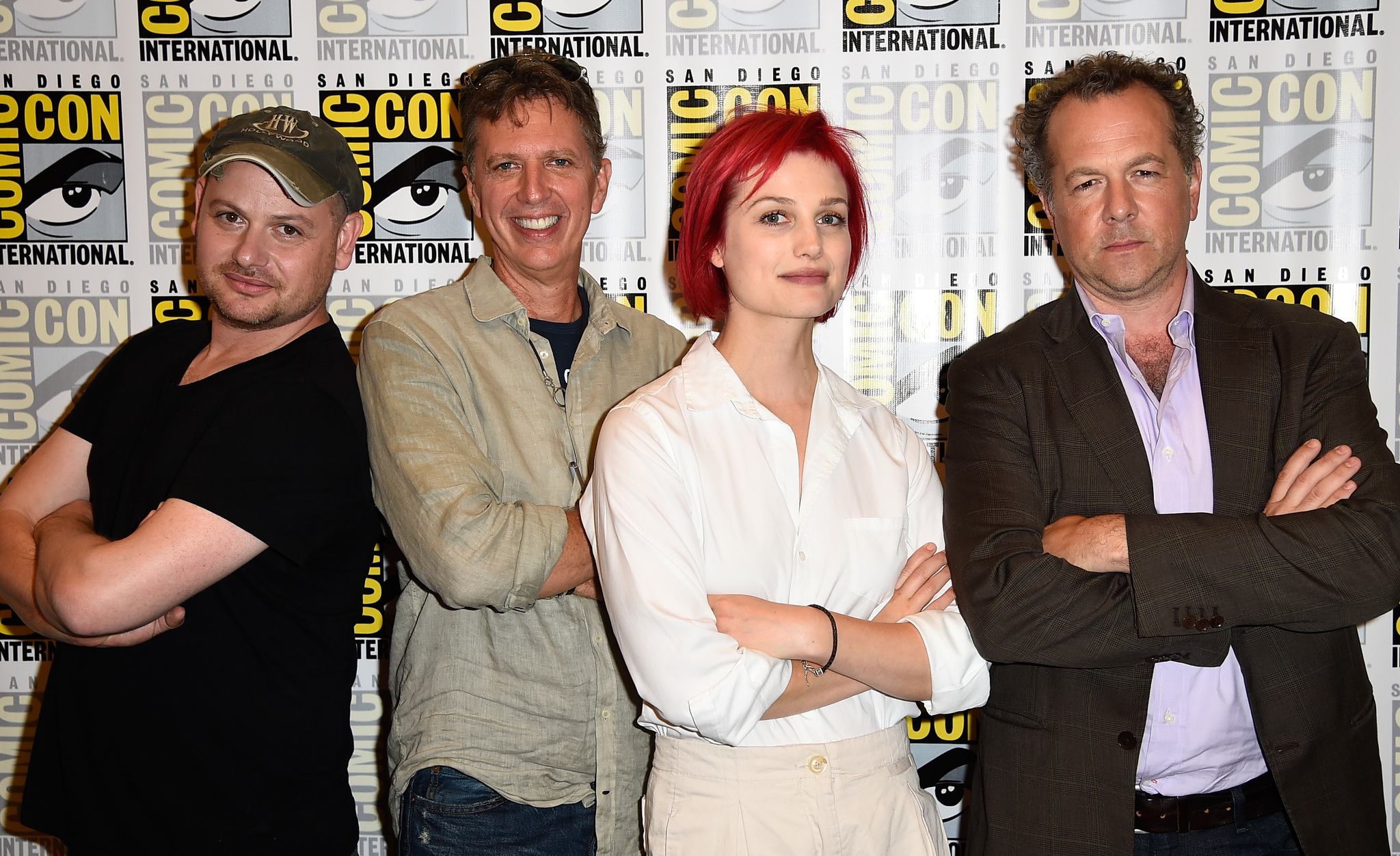 David Costabile, Tim Kring, Alison Sudol and Gideon Raff at event of Dig (2015)