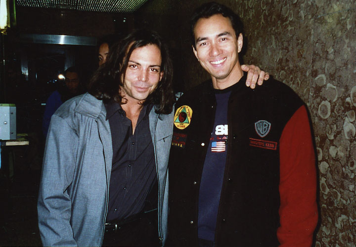 Richard Grieco (21 Jump Street) and Vincent (stunt coordinator) on the set of 