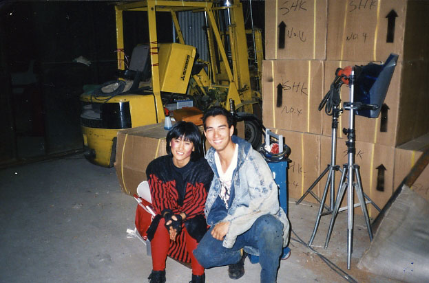 The kickass femme fatale Yukari Oshima and Vincent taking a timeout on the set of 