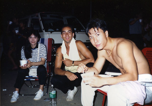 Dodo Cheng, Vincent and Hong Kong legend Donnie Yen on the set of 