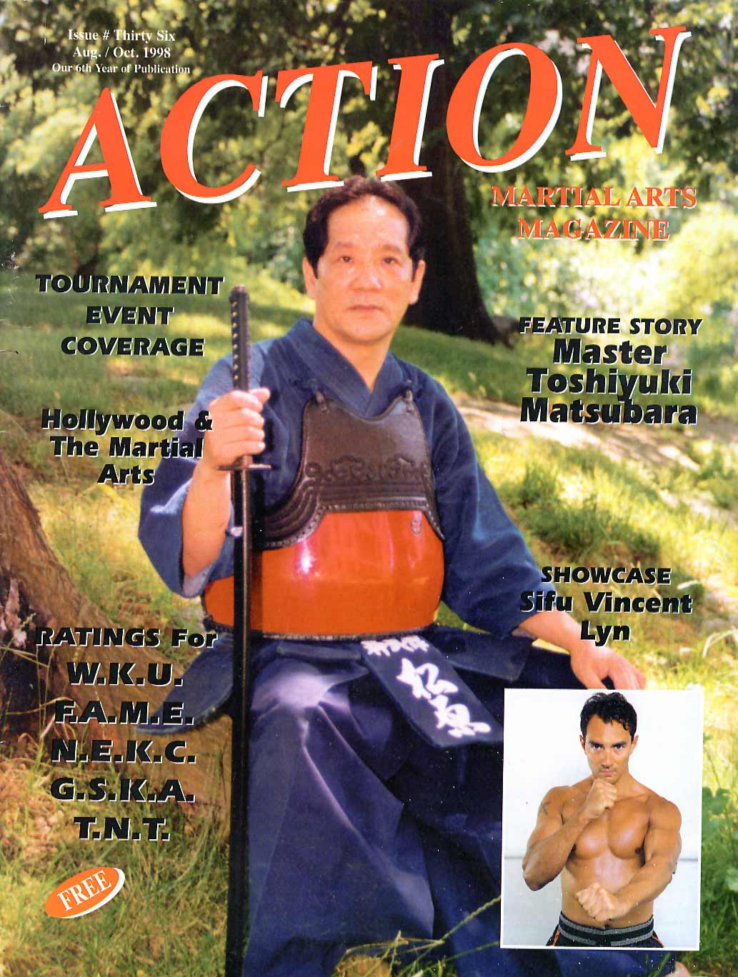 Gracing the cover of Action Martial Arts Magazine. October, 1998