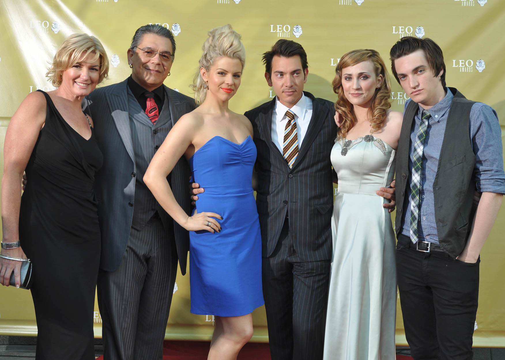 Barbara Tyson, Lorne Cardinal, Ali Liebert, Matty Finochio, Jessica Harmon & Richard Harmon on 2010 Leo Awards Red Carpet