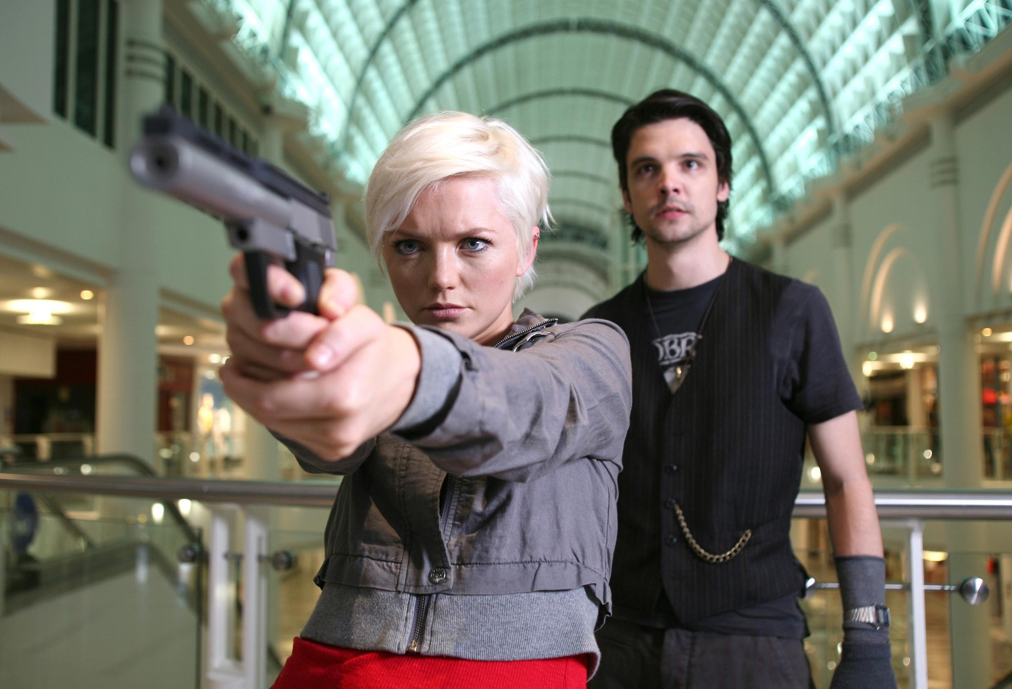 Still of Andrew Lee Potts and Hannah Spearritt in Primeval (2007)