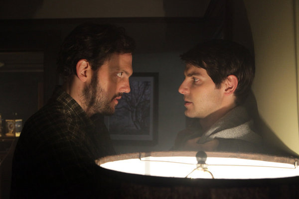 Still of Silas Weir Mitchell and David Giuntoli in Grimm (2011)