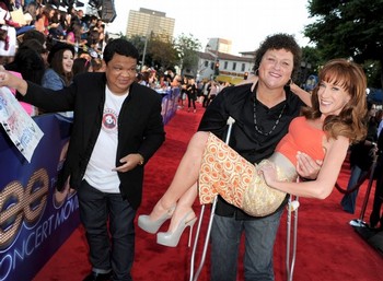 Kent Avenido, Dot Jones and Kathy Griffin at event of Glee: The 3D Concert Movie