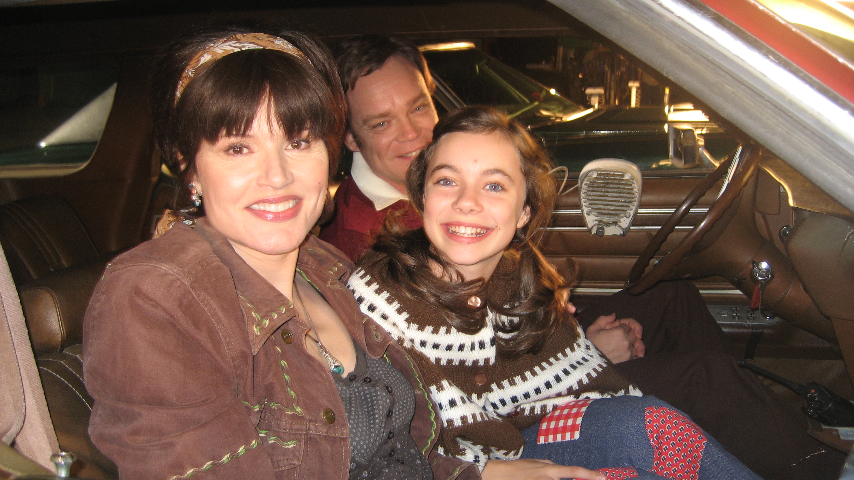 Ivy Latimer on the set of 'Accidents Happen' with Geena Davis and Joel Tobeck.
