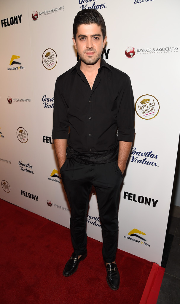 Actor Beejan Land attends Australians in Film present the Premiere Of 'Felony' at Harmony Gold Theatre Los Angeles, California.