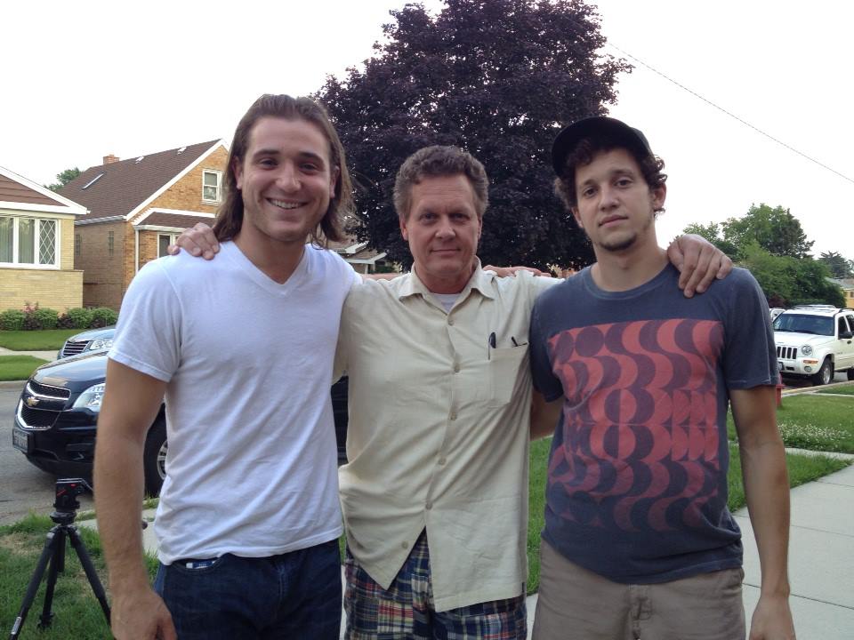 Trevor Morgan, David McNulty, and Jacob Zachar on the set of 