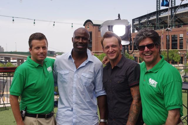 Joel Spicola, Terrell Davis, Howie Drummond and Len Marino on the Grill VS Grill set.