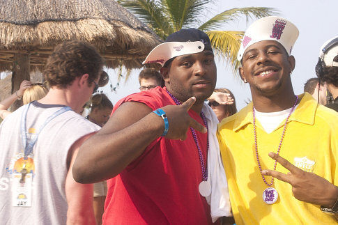 (left to right) Jorell and Paul during the Fat Tuesday party.