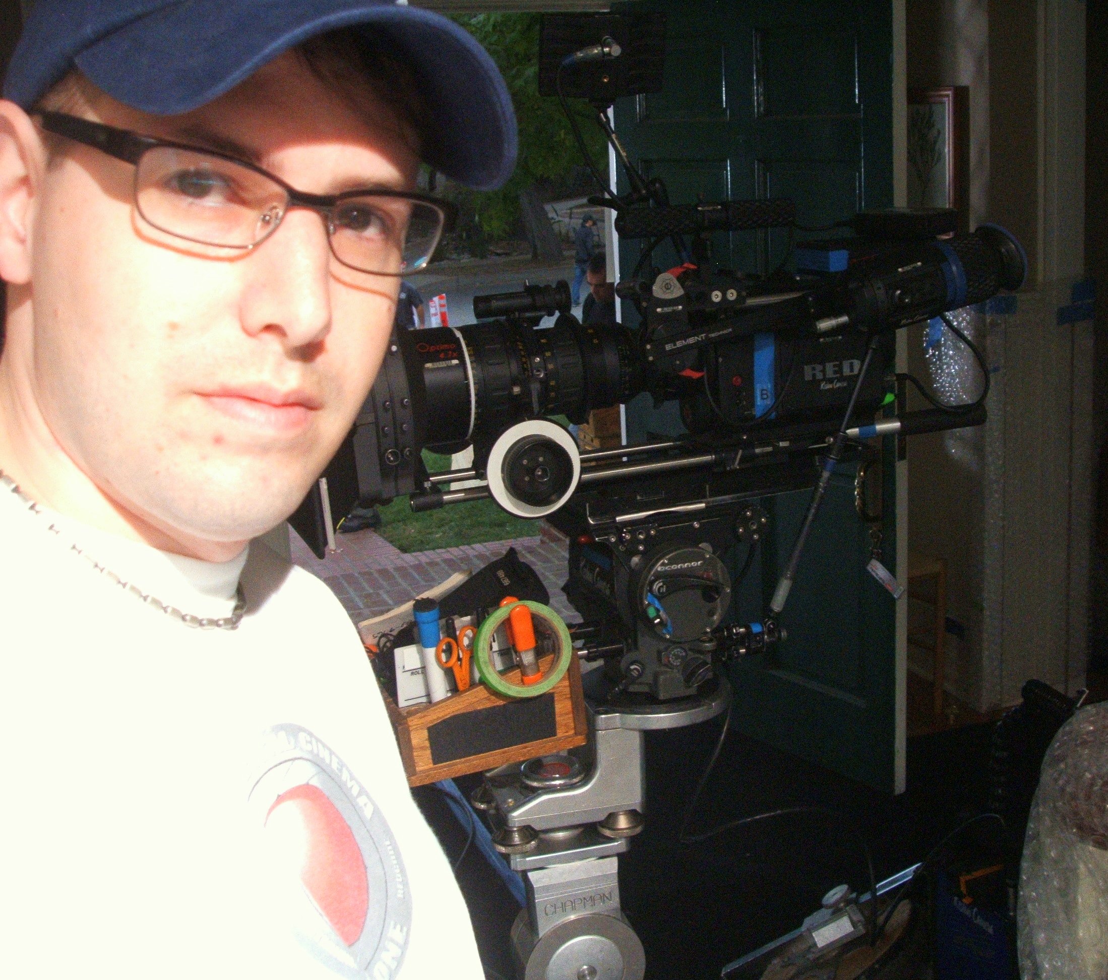 Casey Green on set with the RED ONE Digital Cinema Camera.