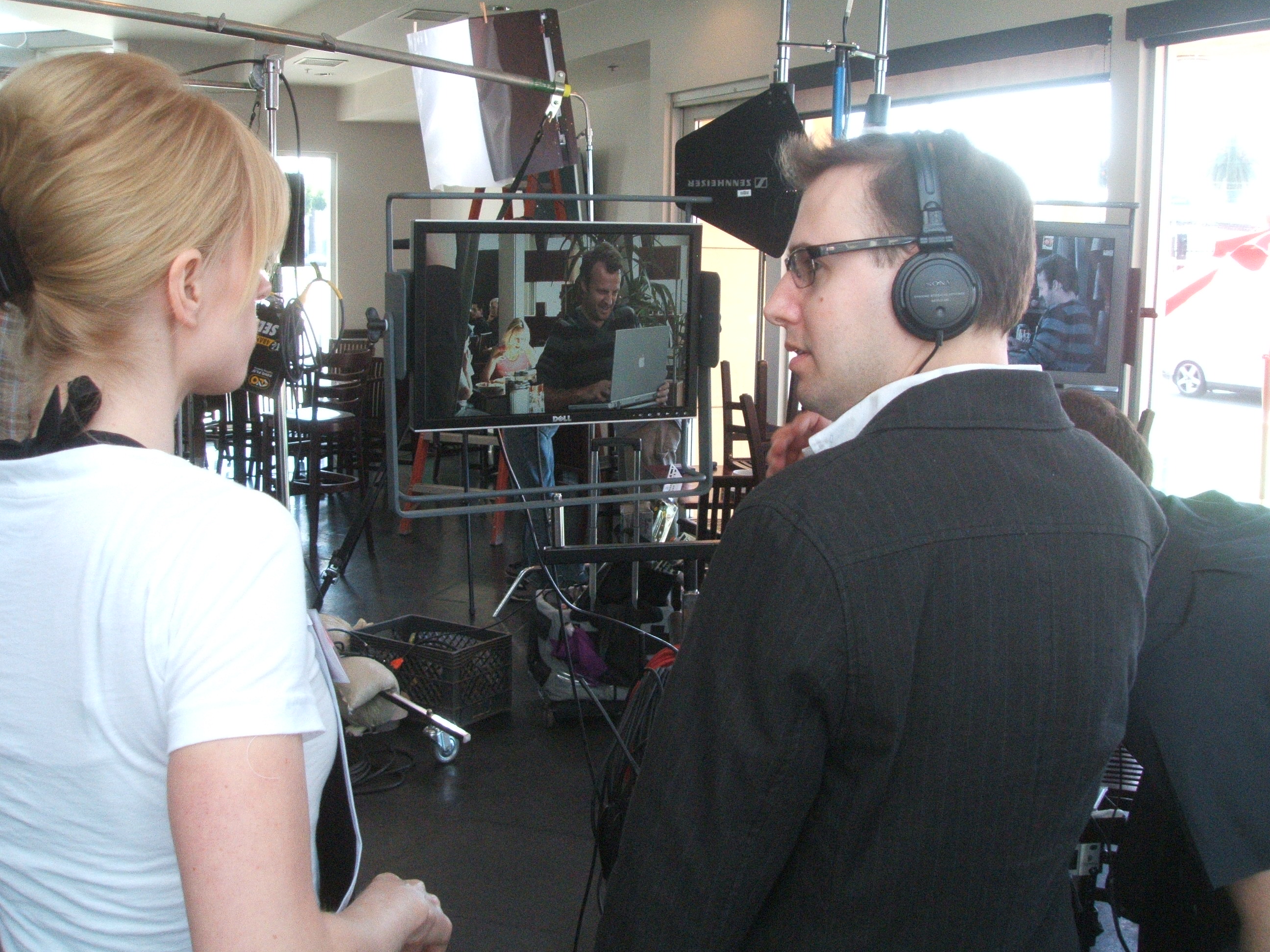 Directing, on the set of 