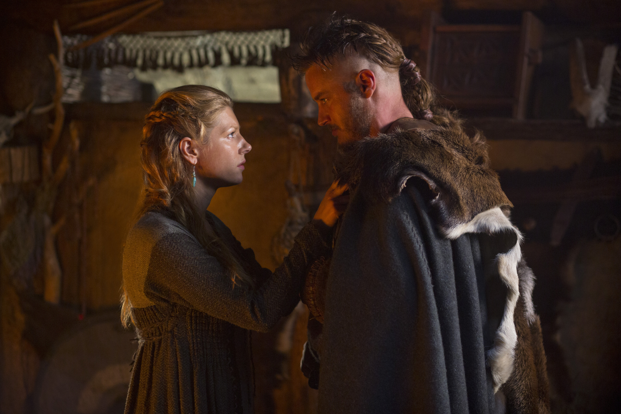 Still of Katheryn Winnick and Travis Fimmel in Vikings: Wrath of the Northmen (2013)