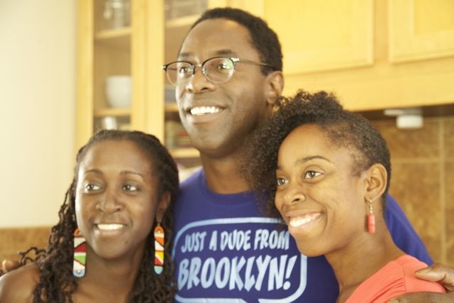 Peres Owino, Isaiah Washington, Tene Carter on the set of BOUND: Africans vs African Americans