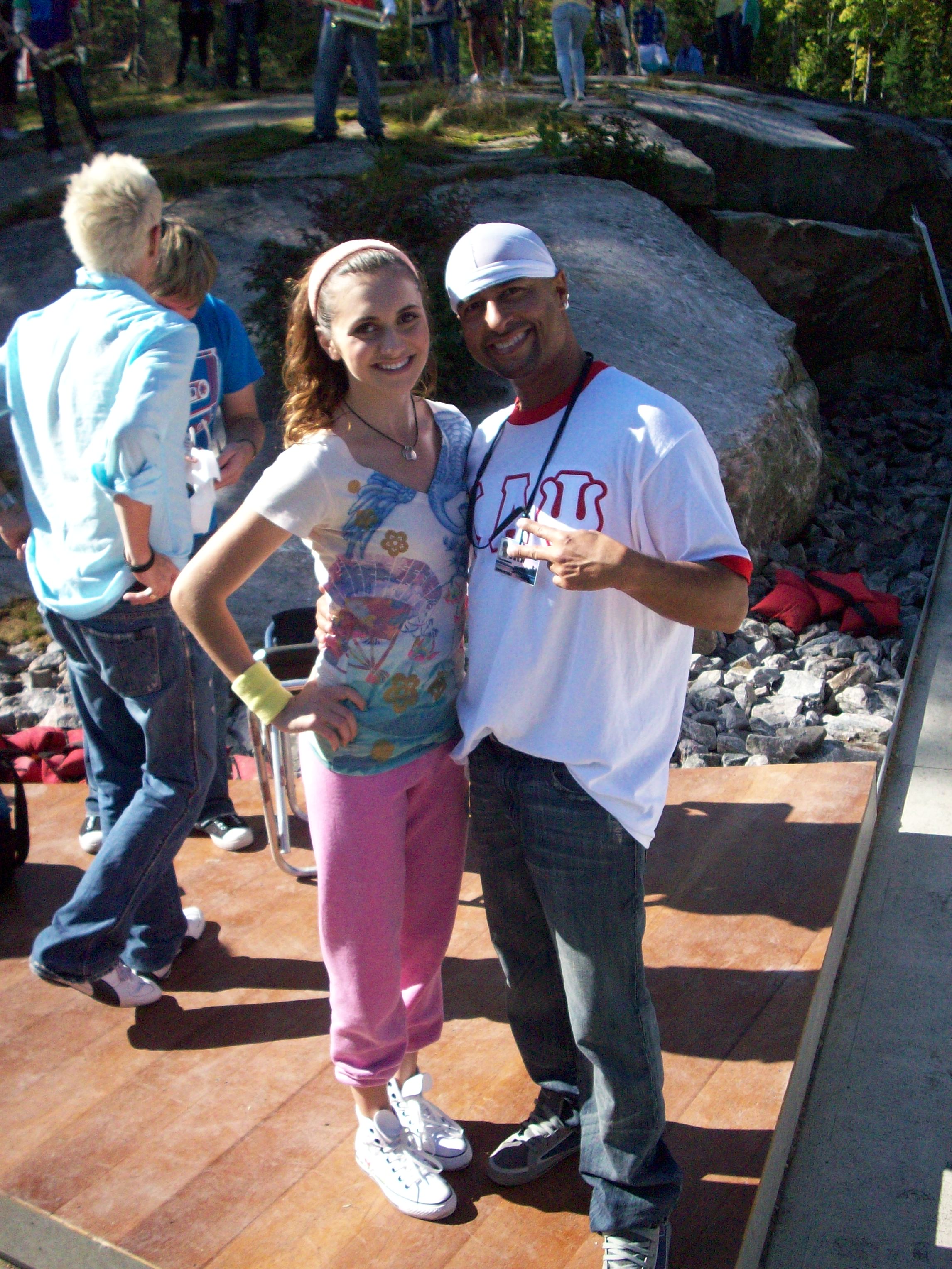 Chuck Maldonado and Alison Stoner on the Set of Camp Rock 2