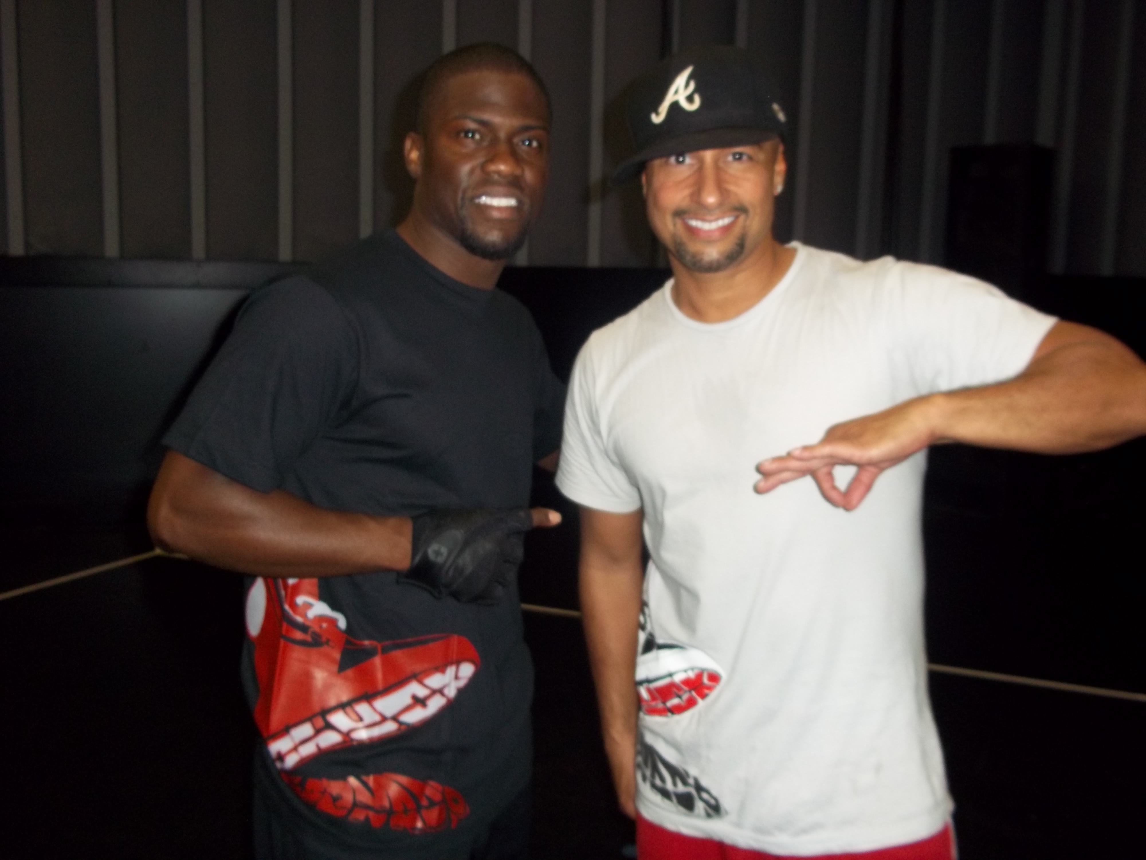 Chuck Maldonado and Kevin Hart during rehearsals for the BET Awards