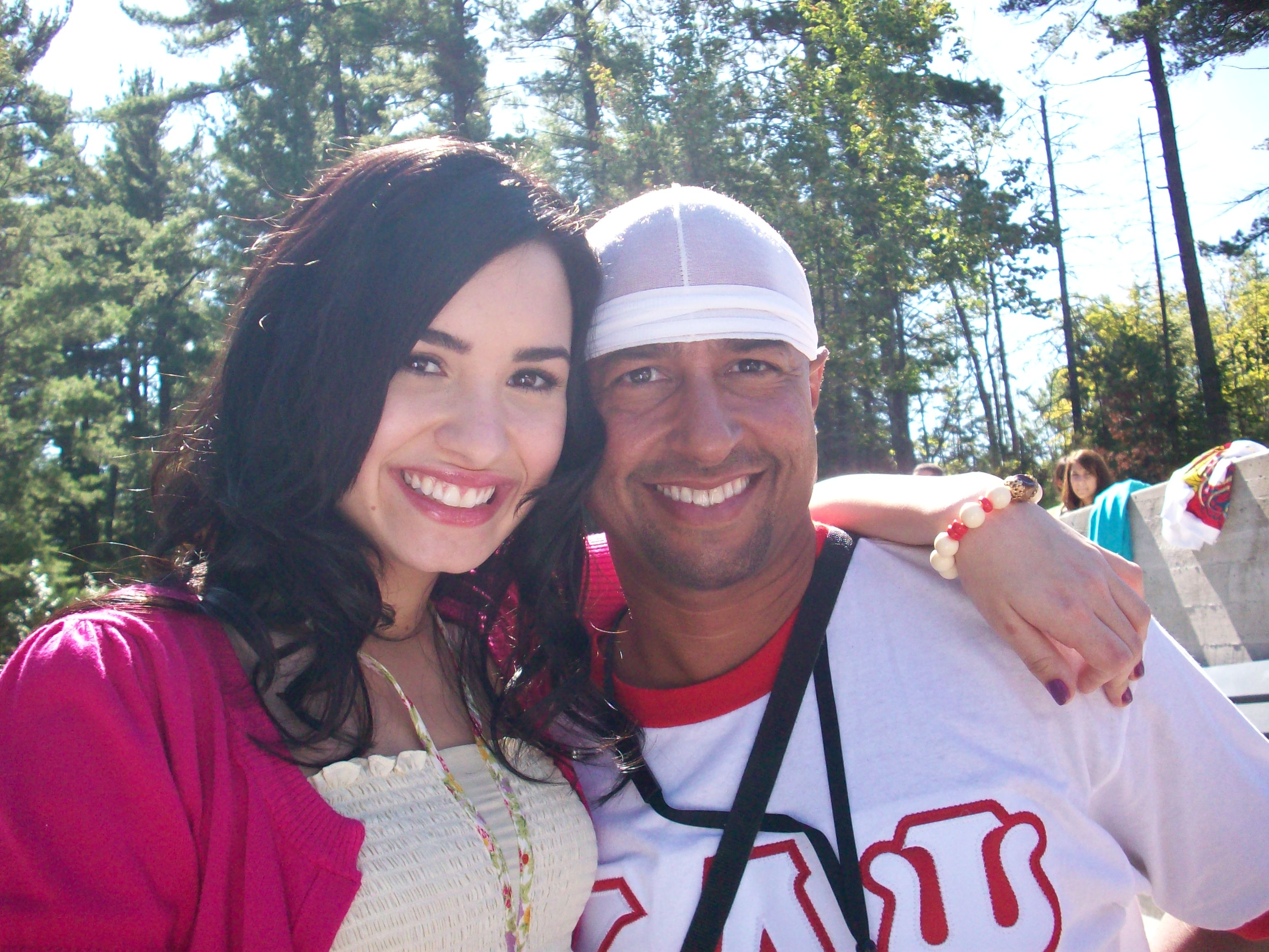 Chuck Maldonado and Demi Lavato on the set of Camp Rock 2