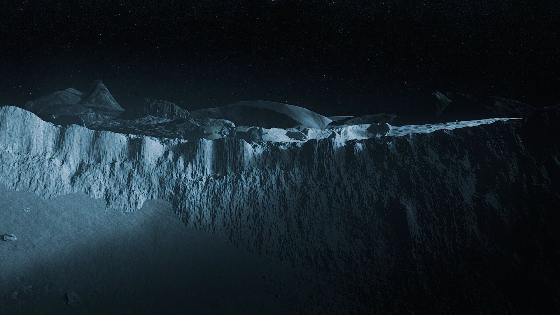 Still of the moon surface in Shockwave Darkside (2014)