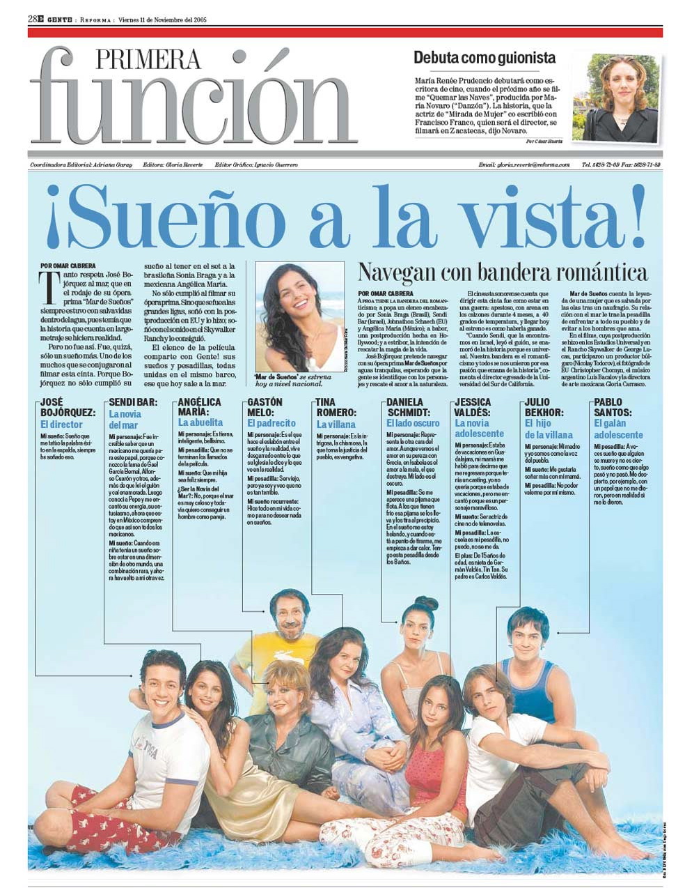 Pepe Bojorquez and his Sea of Dreams' Cast. Reforma Newspaper. www.pepebojorquez.com