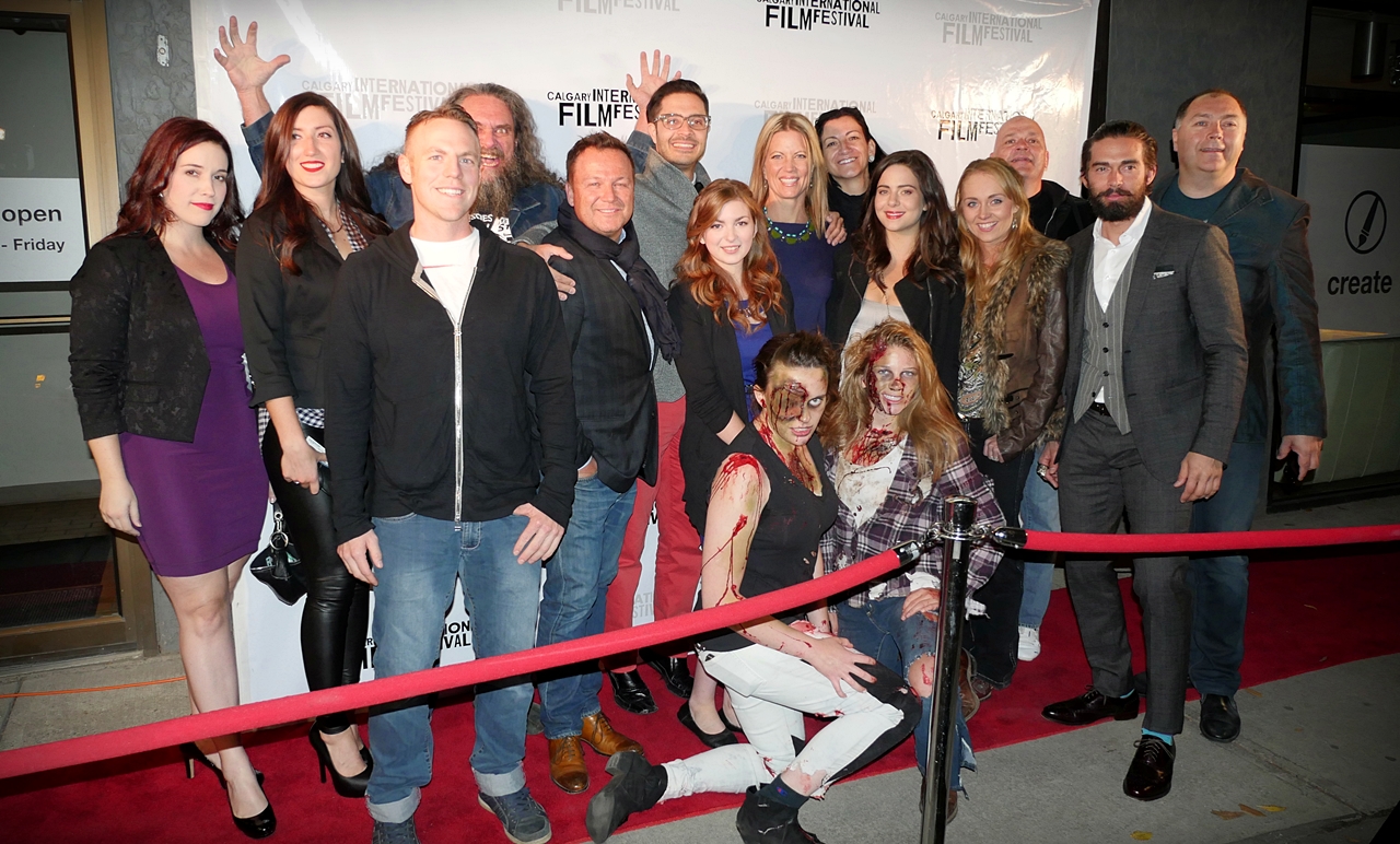 Matt Campagna's cast and crew at the Calgary International Film Festival red carpet premiere of SyFy's 