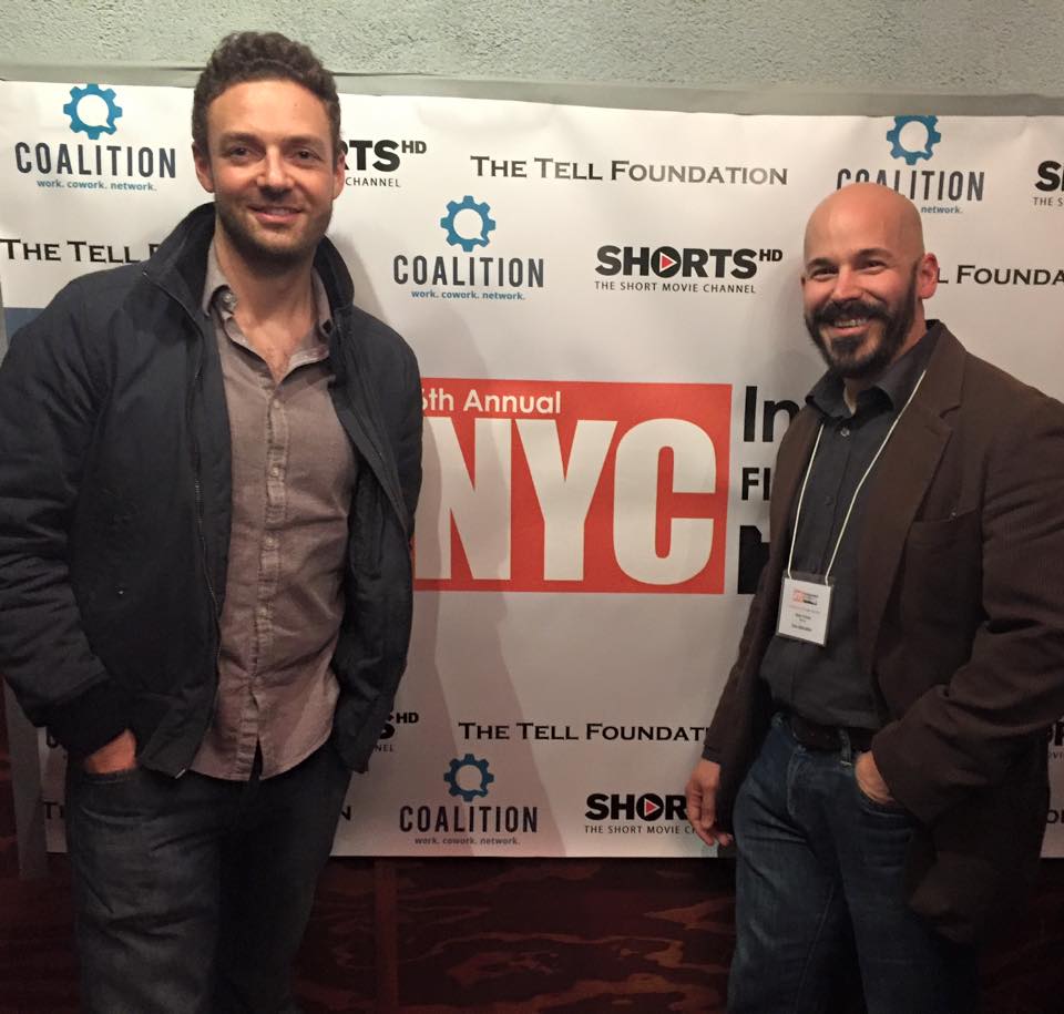 Actor Ross Marquand and Director Brian Crewe at the New York City Premiere of their film UNE LIBÉRATION at the New York City Indie Film Festival.