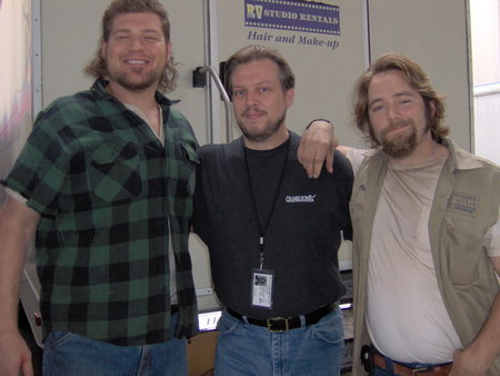 Brad William Henke, Jeff Johnsen and Michael C. Williams on the set of ALTERED