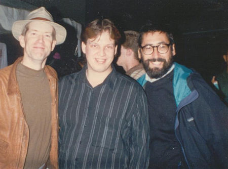 Steven Banks, Jeff Johnsen, and John Landis at Universal Halloween Horror Nights.