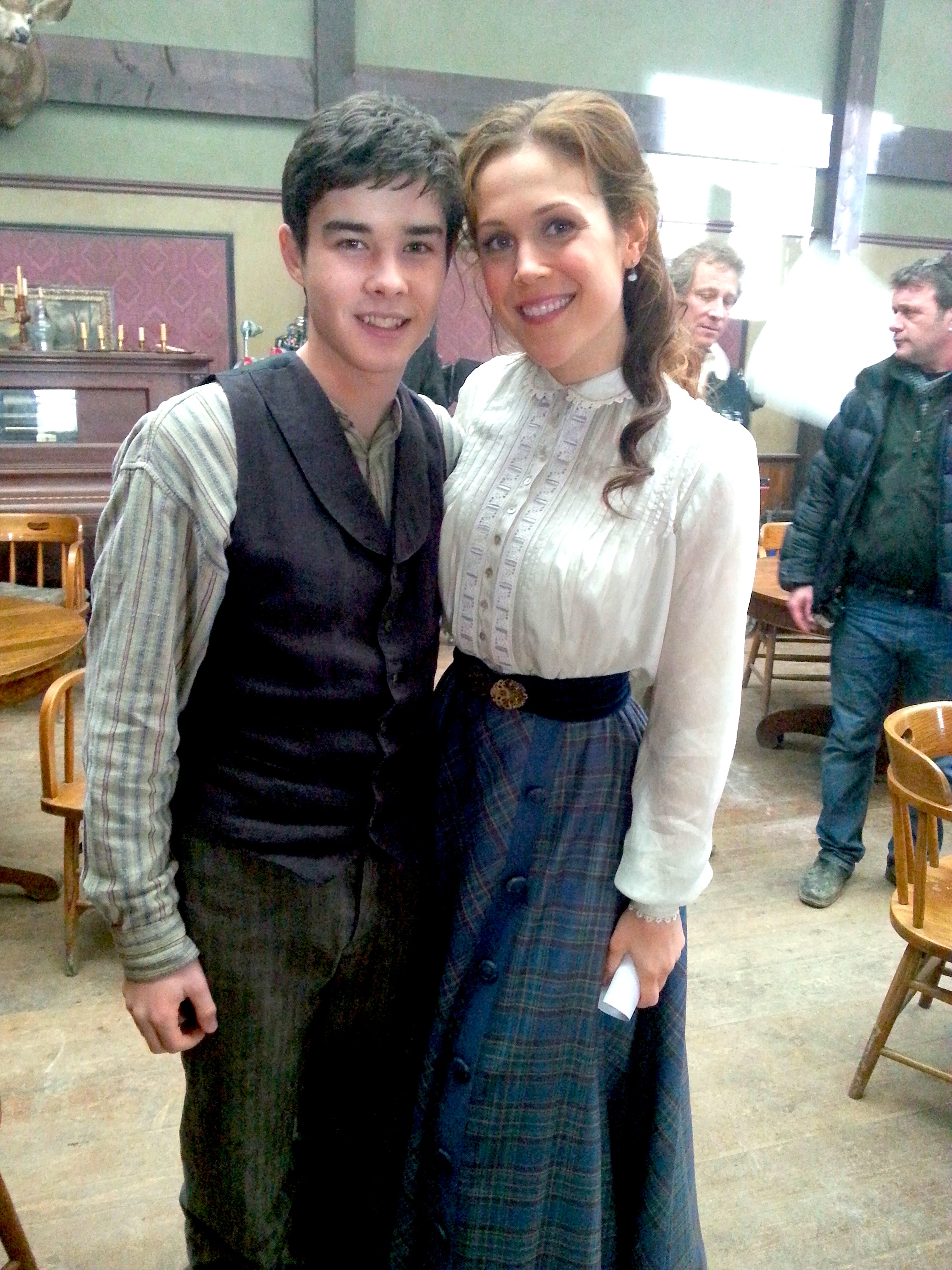 With Erin Krakow on the set 'When Calls The Heart', Tv Series(2014)