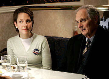 Karis Campbell as Ronna Beckman and Alan Alda as Vinick on NBC's 'The West Wing'