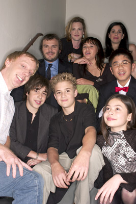 Joan Cusack, Jack Black, Sarah Silverman, Mike White, Kevin Alexander Clark, Miranda Cosgrove, Joey Gaydos Jr. and Rebecca Brown at event of The School of Rock (2003)