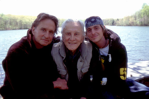 (left to right) Michael Douglas, Kirk Douglas, Cameron Douglas