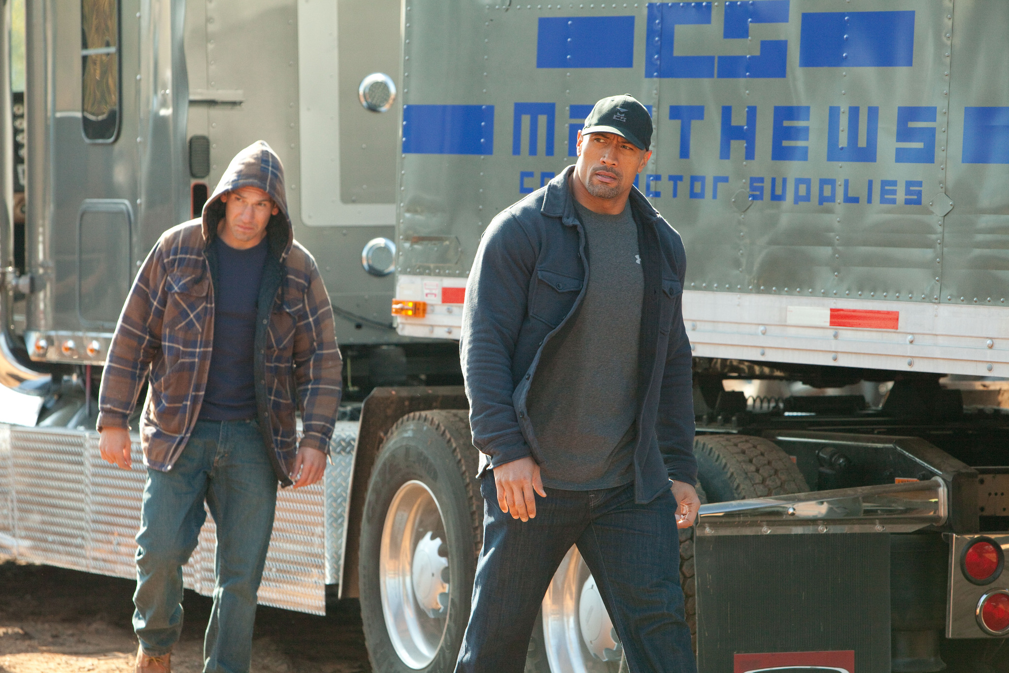 Still of Dwayne Johnson and Jon Bernthal in Snitch (2013)