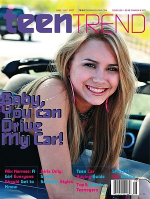 Alix Kermes, June/July covergirl and coverstory for Teen Trend Magazine www.teentrendmagazine.com