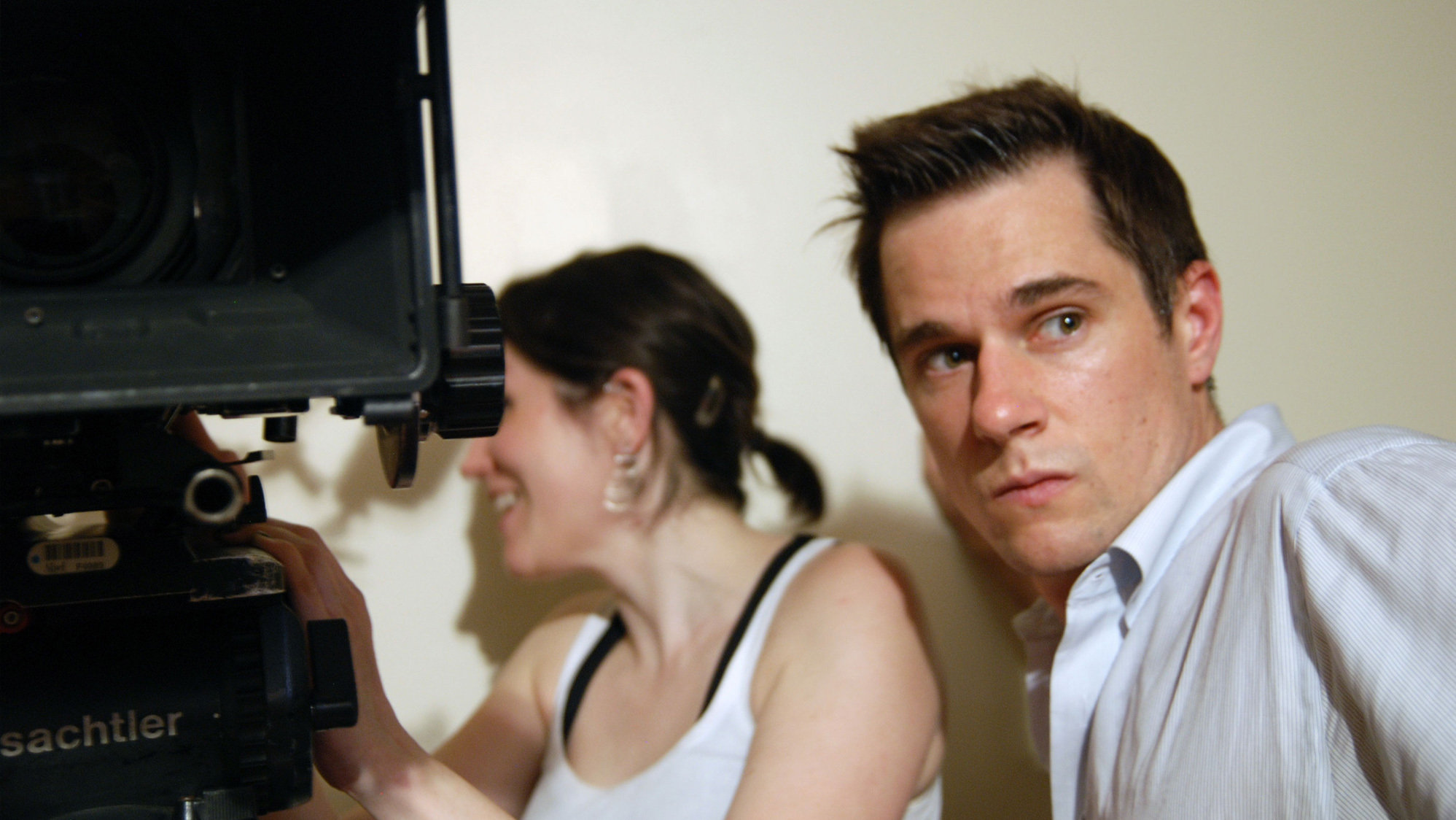 Director Brian Quist on the set of his short film This Is Poetry