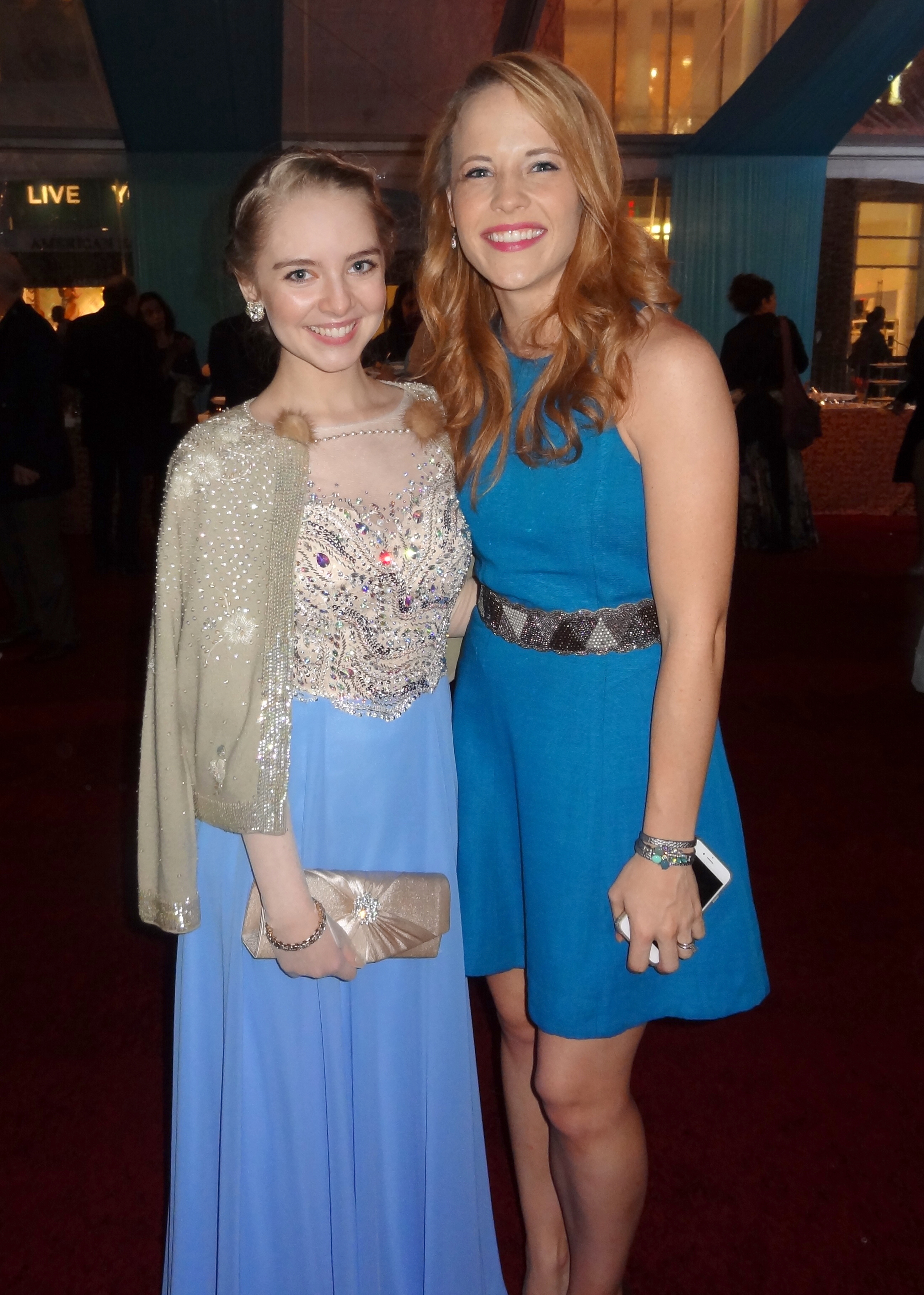 Darcy Rose Byrnes with Katie LeClerc on the Red Carpet at the World Premiere of Disney's CINDERELLA (2015) (The El Capitan Theatre, Hollywood CA)