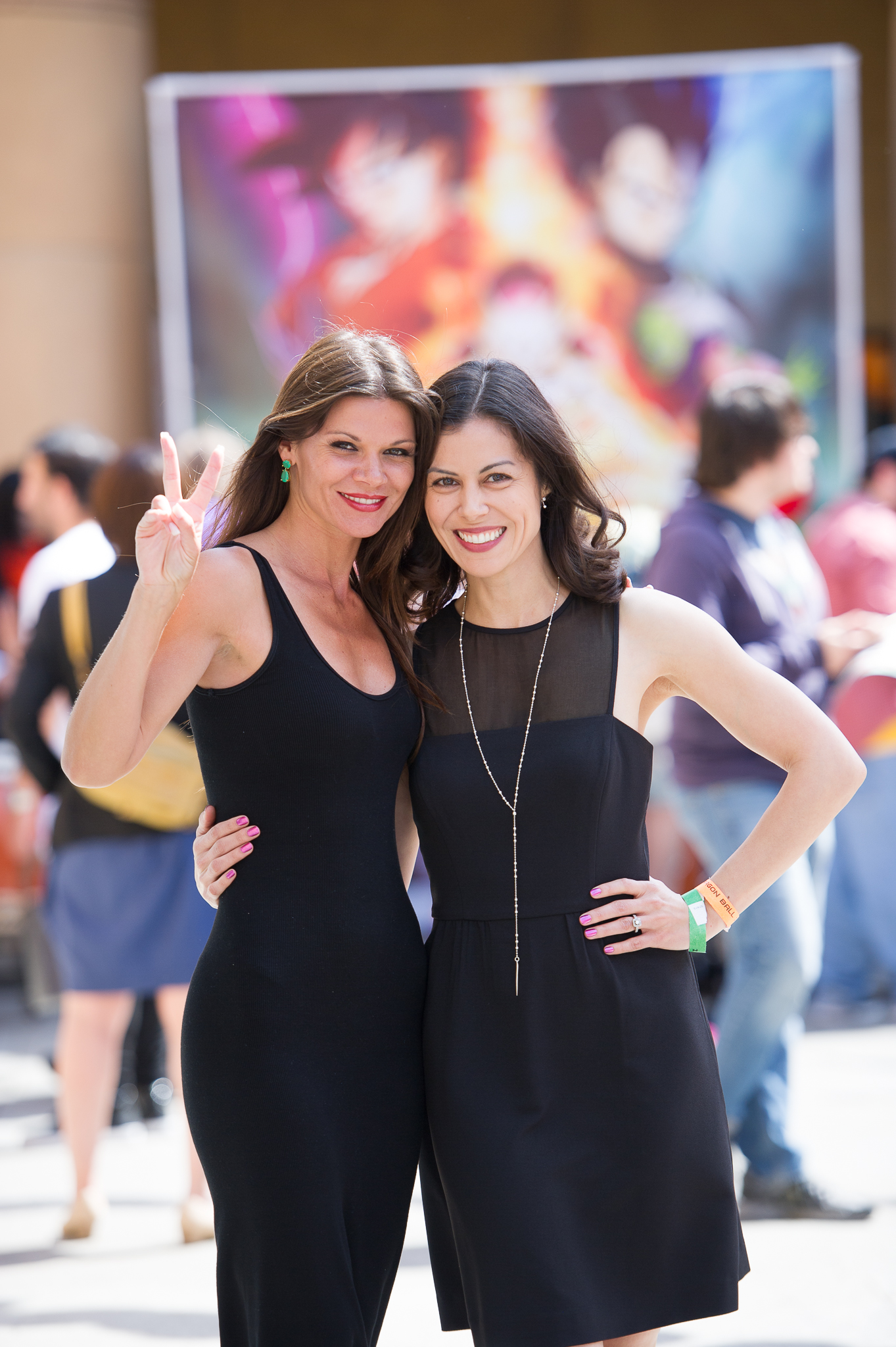 Actress Casey Dacanay and actress Danielle Vasinova arrive for the premiere of 'Dragon Ball Z: Resurrection 'F'' at the Egyptian Theatre on April 11, 2015 in Hollywood, Calif.