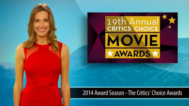 Host Crystal Fambrini covering 2014 Critics Choice Awards.